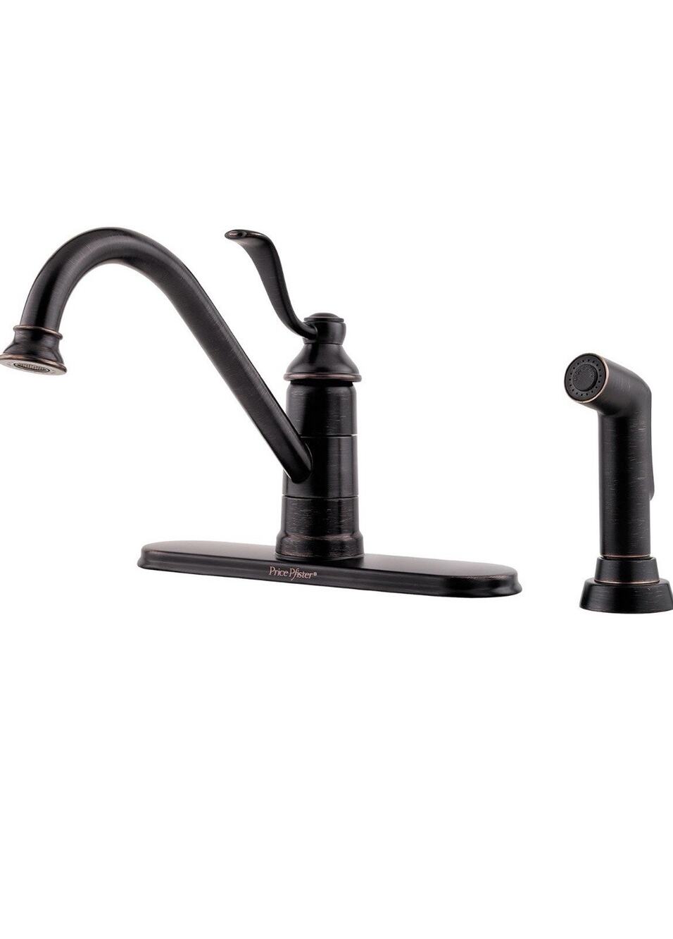 Pfister Portland LG34-4PY0 Kitchen Faucet Side Spray Black Single Handle